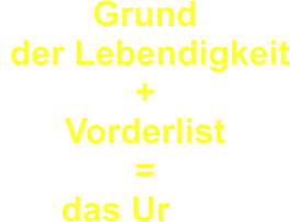 Grund  der Lebendigkeit + Vorderlist = das Ur      .