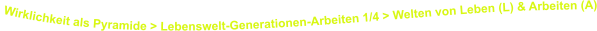Wirklichkeit als Pyramide > Lebenswelt-Generationen-Arbeiten 1/4 > Welten von Leben (L) & Arbeiten (A)