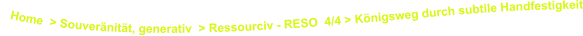 Home  > Souveränität, generativ  > Ressourciv - RESO  4/4 > Königsweg durch subtile Handfestigkeit